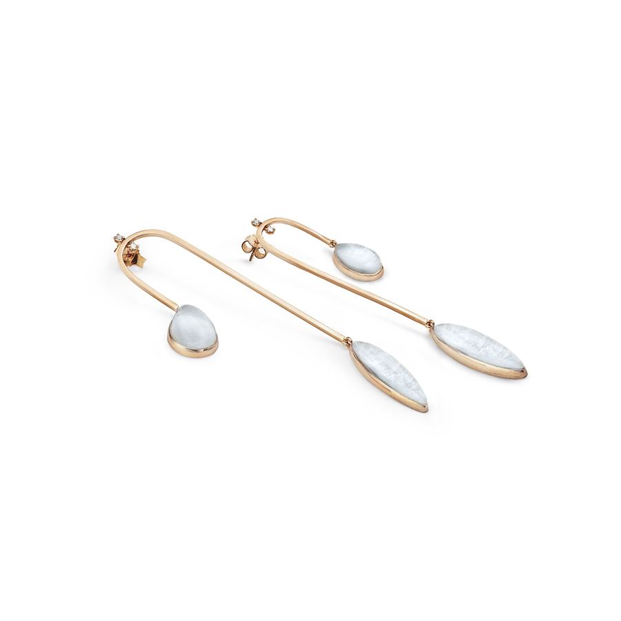 Orecchini Amo curvo lungo AURUM | OR AMO CRV LAU9R ACQM CT 0,08